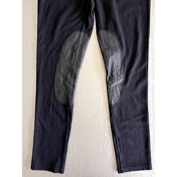 Tory Burch Black XS Pants Ribbed Leather Knee Patch Inseam 27" Great Condition - Picture 2 of 9